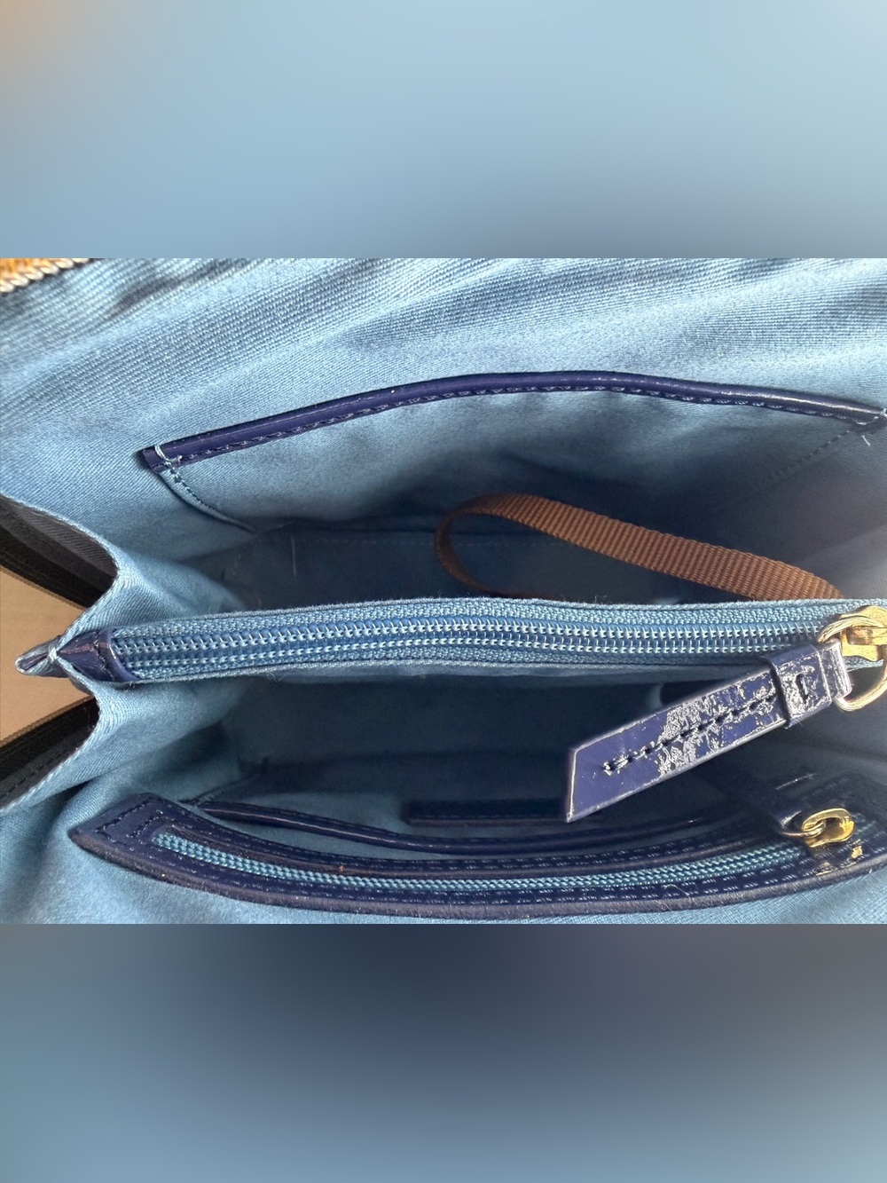 Dooney & Bourke Trixie Crossbody Bag Navy Blue Patent Leather - Picture 7 of 12